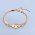 Fashion Elegant 18K Gold Plating Star Double Layer Chain Titanium Steel Braceletpicture12
