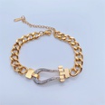 Fashion Elegant 18K Gold Plating Crossed Thick Chain Titanium Steel Braceletpicture12