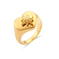 Fashion Stainless Steel Plated 18K Gold ThreeDimensional Star Heart Shape Face Ringpicture13