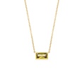 Einfache Edelstahl Vergoldet 18K Gold Kleine Platz Diamant Anhnger Halskettepicture13
