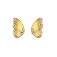 Fashion Animal Earrings Jewelry Stainless Steel Plated 18K Gold Butterfly Zircon Stud Earringspicture13