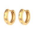 Fashion Stainless Steel Plated 18K Small Sun Zircon Thick Hoop Earringspicture13