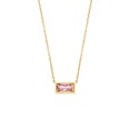 Einfache Edelstahl Vergoldet 18K Gold Kleine Platz Diamant Anhnger Halskettepicture14