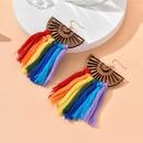 New Ethnic Style Handmade Colorful Fabric Tassel Geometric Earringspicture8