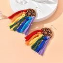 New Ethnic Style Handmade Colorful Fabric Tassel Geometric Earringspicture9