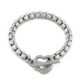 Fashion Retro Stainless Steel Simple HeartShaped T Buckle DoubleLayer Bracelet Female Wholesalepicture10