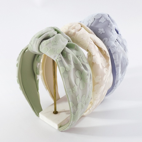 Mode Einfache Breiten-Krempe Verknotet Gaze Mori Stil Süße Blumen Haar Clip Stirnband's discount tags