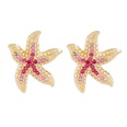 Fashion Creative Colorful Starfish Full Diamond Retro Alloy Earringspicture15