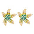 Fashion Creative Colorful Starfish Full Diamond Retro Alloy Earringspicture14