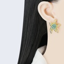 Fashion Creative Colorful Starfish Full Diamond Retro Alloy Earringspicture11