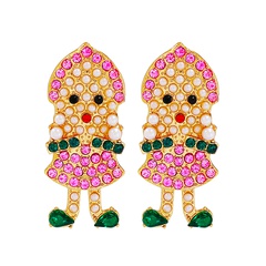 Fashion New Colorful Cartoon Character Girl Alloy Earrings