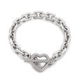 Fashion Retro Stainless Steel Simple HeartShaped T Buckle DoubleLayer Bracelet Female Wholesalepicture12