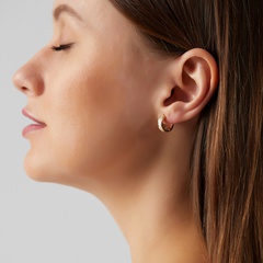 Fashion Geometry Women's Simple Color-Preserving Commuter Copper Ear Clips Earrings