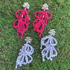 Resin Beads String Tassel Eardrops Ethnic Style Earrings