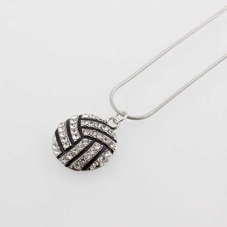 Collar de voleibol con incrustaciones de diamantes de imitación de aceite con adornos de moda's discount tags
