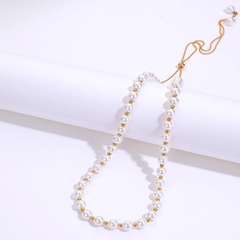 Mode Kreative Galvani 18K Gold String Perlen Einstellbare Edelstahl Halskette