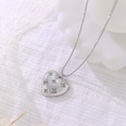 full of diamond sweater chain long heartshaped titanium steel necklacepicture15
