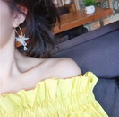 Fashion Flower Tassel Water Drop Pendant Crystal Petal Earringspicture10