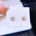 Korean copper inlaid zircon beads star earringspicture17