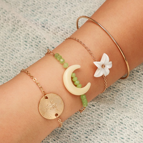 Bohemian style Horn Flower round Coconut Multi-Layer Bracelet's discount tags