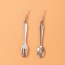 simple new style Spoon Fork Geometric Asymmetric Tableware pendant Earringspicture5