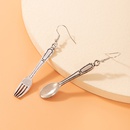 simple new style Spoon Fork Geometric Asymmetric Tableware pendant Earringspicture6