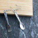 simple new style Spoon Fork Geometric Asymmetric Tableware pendant Earringspicture8