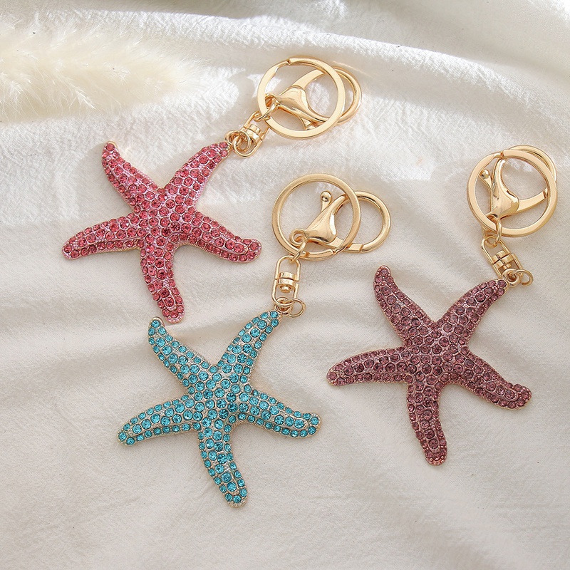 Mode Marine Leben StrassEmbedded Nette Starfish Schlssel Ornament