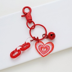Fashion Creative Bell Car Key Ring Heart Acrylic Keychain Pendant