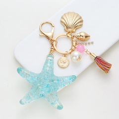 Fashion Nette Transparent Acryl Starfish Auto Schlüssel Ring Anhänger Ornamente