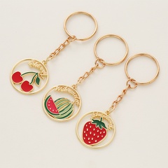 Fashion Cute Cherry Watermelon Strawberry Fruit Alloy Keychain Pendant