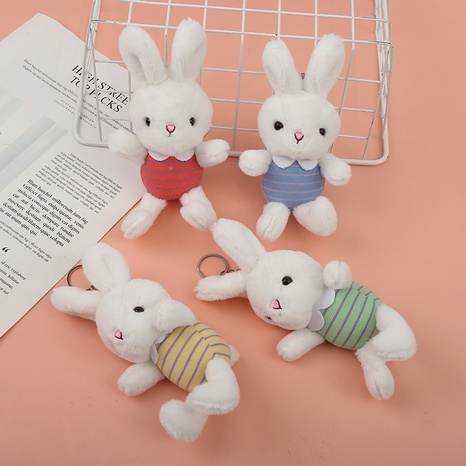 Fashion Cute Bunny Pendant Stuffed Doll Schoolbag Bag Keychain's discount tags