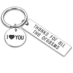 Danke für Alle Orgasmen Schriftzug Edelstahl Keychain Paar Geschenk