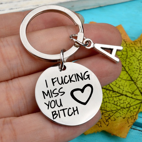 Valentine's Day Gift I Fucking Miss You Lettering Couple Gift Stainless Steel Keychains's discount tags