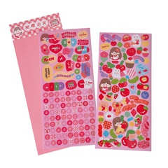 Cute Small Cartoon Round Plate Stickers Journal Book Decoration for Girls