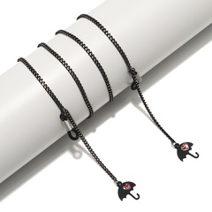 Fashion Simple Black Umbrella Pendant Alloy Glasses Chain
