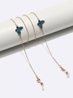 Fashion Retro Gold Blue Butterfly Alloy Simple Glasses Chain