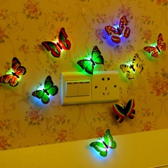 Colorful LED Light-Emitting Luminous Simulation Butterfly Small Night Lamp Children Toy