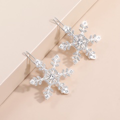 Fairy alloy Rhinestone Temperament Snowflake shape one-word Hair Clip