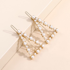 Fashion Simple Geometric Triangle Pearl Inlaid Side Bang Clip