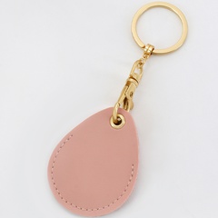 Fashion Genuine Leather Access Card Cover Water Drop Keychain Pendant