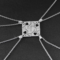 Fashion Ornament Square Combination  Best Friends Forever Necklace 4 Piece Set