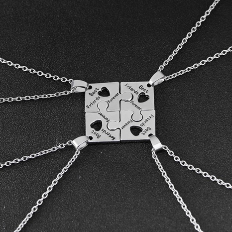 Fashion Ornament Square Combination  Best Friends Forever Necklace 4 Piece Set's discount tags