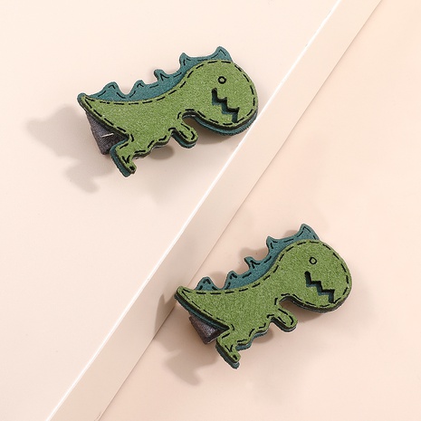 Pasadores de Clip de pelo de animales de dibujos animados de dinosaurio verde lindo de moda's discount tags