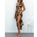 Womens Summer New Fashion Slim Sexy Floral printed Sleeveless Split Dresspicture6