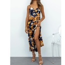 Womens Summer New Fashion Slim Sexy Floral printed Sleeveless Split Dresspicture7