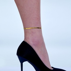Einfache fashion solid farbe goldenen einstellbarer edelstahl Fußkettchen