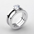 Nueva moda anillo de acero inoxidable anillo doble anillo de acero de titanio desmontable joyera al por mayorpicture23