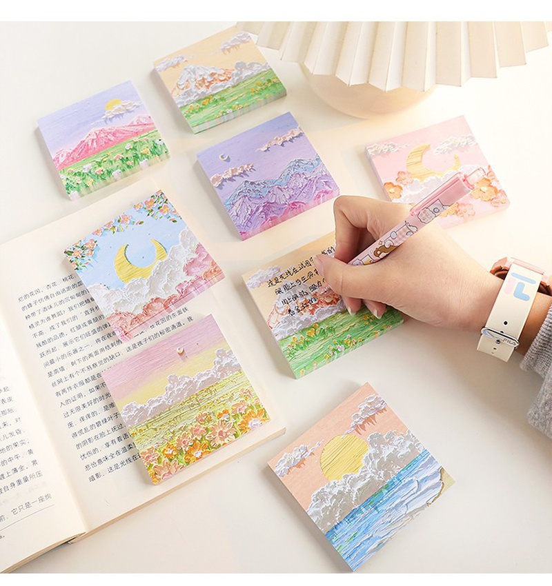 Goodlooking Landscape Color Oil Painting Tearable Sticky Notes