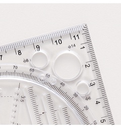 Einfache Pupils' Schreibwaren Winkelmesser Multifunktionale Geometrische Zeichnung Herrscher